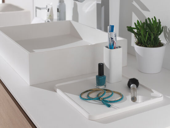 Balmani Testa cosmetica schaal wit Solid Surface 25x25cm