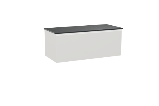 Balmani Idra meuble salle de bains suspendu 120 x 55 cm blanc mat avec Stretto tablette simple en granit noir