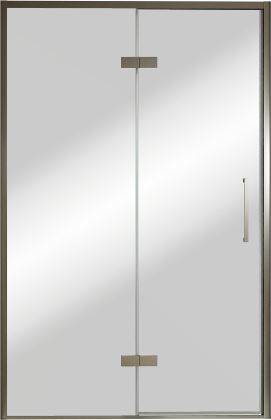 Balmani Senses Design porte pivotante à gauche 140 cm x 210 cm verre Miroir Reflex, Profil Brushed GunMetal, coating inclus