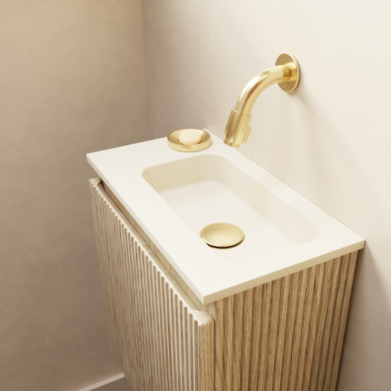 Storke Ribs meuble lave-mains suspendu 40 x 22 cm chêne brut