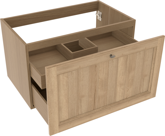 Balmani Lemon meuble sous-vasque suspendu 90 x 55 cm chêne vieilli 2 tiroirs
