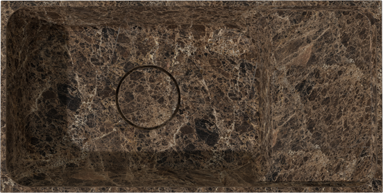 Balmani Dama fonteintje 42 x 21 cm Dark Emperador marmer