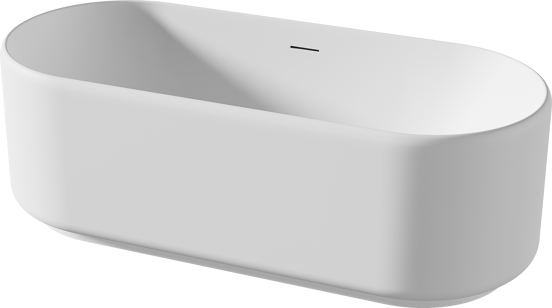 Balmani Scala Soft baignoire ilôt ovale 170 x 70 cm Solid Surface blanc mat