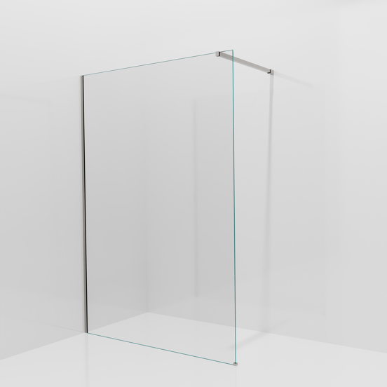 Balmani Modular Walk-In Dusche: 140 x 200 cm, Extra Klarglas, inklusive Coating, Profil Brushed Inox