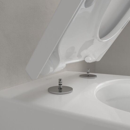 Villeroy & Boch Subway 3.0 wc suspendu blanc brillant sans rebord TwistFlush, tapis d'isolation inclus