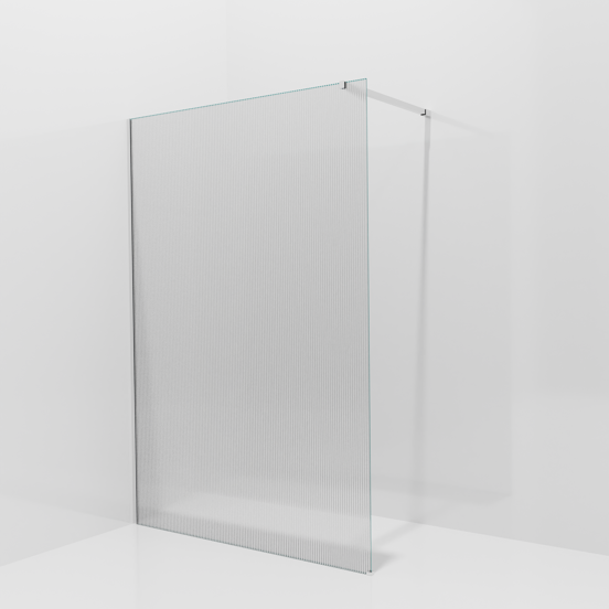 Balmani Modular Walk-In Dusche: 140 x 200 cm, Ribs, inklusive Coating, Profil Chrom glänzend