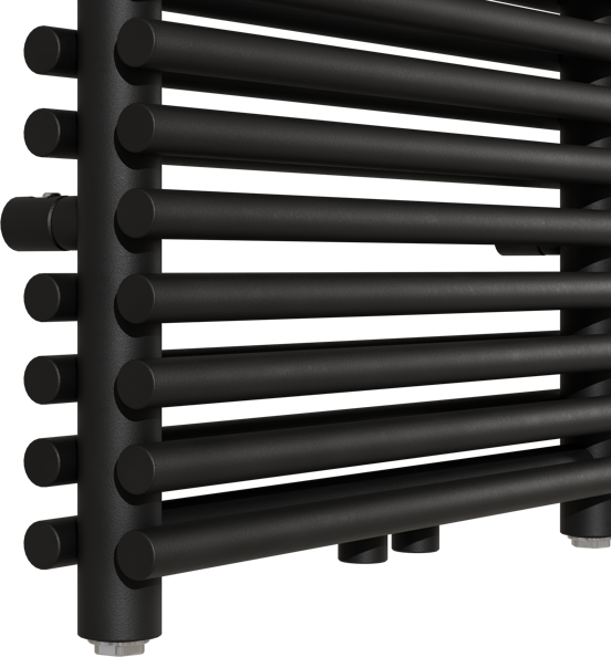 Vipera Alegria dubbele handdoekradiator 50 x 180 cm centrale verwarming mat zwart zij- en middenaansluiting 1.575W