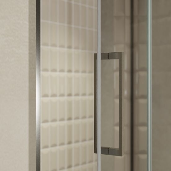 Balmani Senses Design porte pivotante à droite 140 cm x 210 cm verre Miroir Reflex, Profil Brushed GunMetal