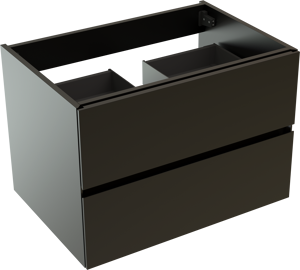 Storke Edge zwevende wastafelonderkast 75 x 52 cm mat zwart 2 lades