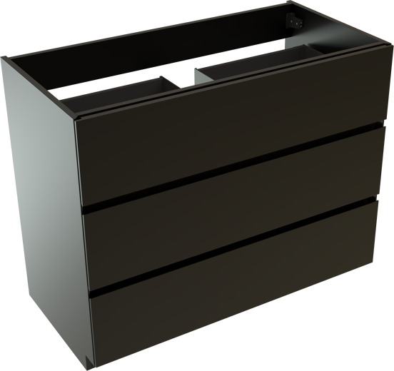 Storke Edge meuble sous-vasque a poser 105 x 52 cm noir mat 3 tiroirs