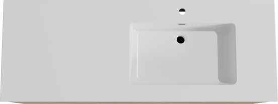 Storke Edge meuble salle de bains suspendu 140 x 52 cm chêne brut avec Diva plan vasque asymétrique à droite en marbre composite blanc brillant