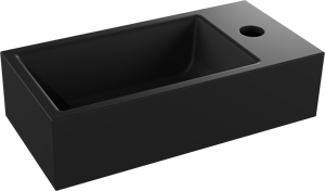 Luca Varess Cubic lave-mains 40,5 x 20 cm porcelaine noir mat