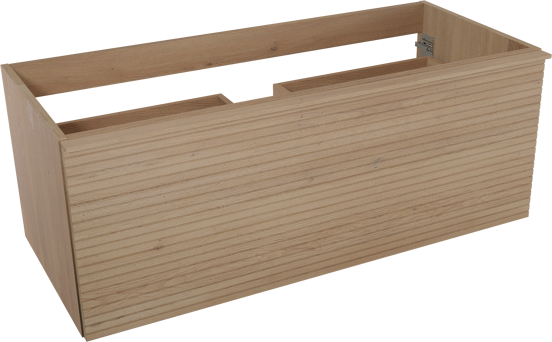 Balmani Forma zwevende wastafelonderkast 120 x 55 cm naturel eiken 2 lades horiz. sym. groef