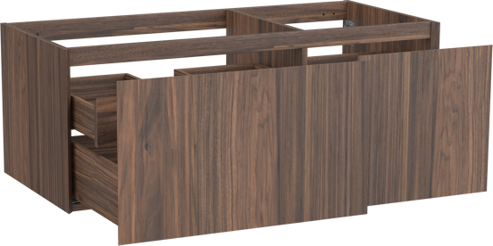 Balmani Idra meuble sous-vasque suspendu 120 x 55 cm asymétrique à gauche plaqué noyer 4 tiroirs