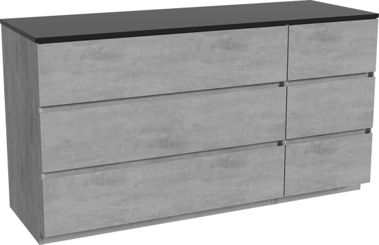Storke Edge freistehendes Möbelstück Set: 150 x 52 cm, Beton dunkelgrau, mit Panton Einzel- oder Doppel Waschtischplatte, Pulverbeschichtetes MDF Schwarz matt