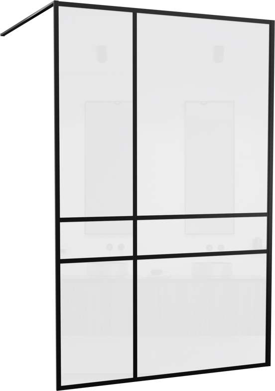 Balmani Framed Plus inloopdouche 140 x 210 cm rechts crossed glas zwart profiel
