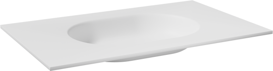 Balmani Tablo Oval enkele wastafel mat witte Solid Surface 90 x 55 cm