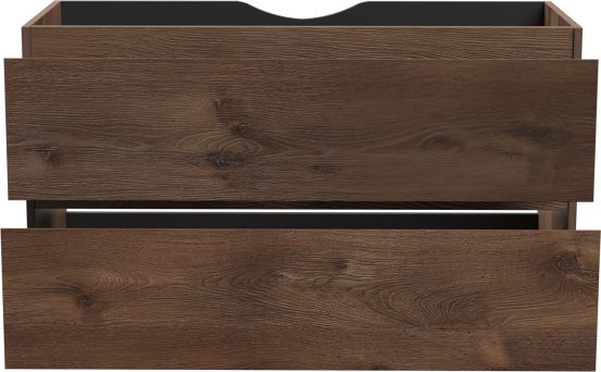 Linie Lado zwevende wastafelonderkast 100 x 46 cm bruine eik 2 lades