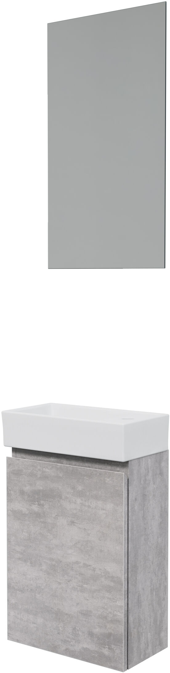 Linie Lado toiletmeubelset beton donkergrijs met wastafel keramiek 40x22cm