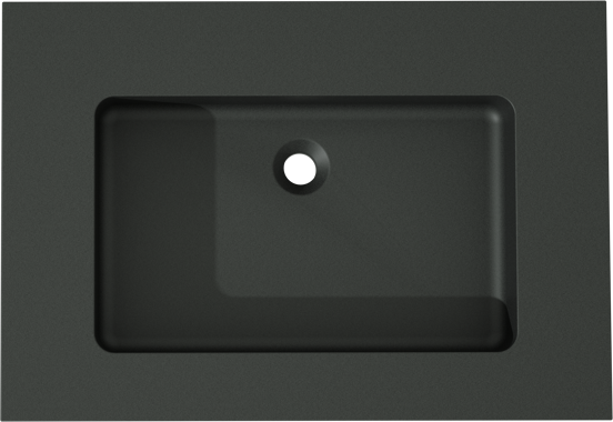 Storke Scuro enkele wastafel mat kwarts 75 x 52 cm