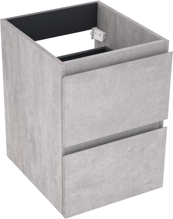 Linie Lado zwevende wastafelonderkast 40 x 46 cm beton donkergrijs 2 lades