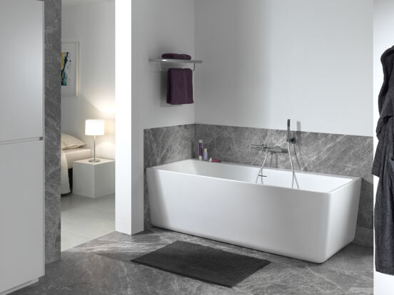 Luca Varess Coda tweepersoons hoekbad links 180 x 80 cm acryl mat wit