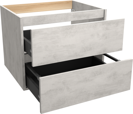 Balmani Lucida zwevende wastafelonderkast 67,5 x 55 cm beton zilvergrijs 2 lades