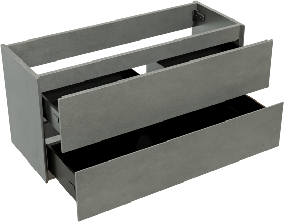 Storke Edge meuble sous-lavabo suspendu 100 x 40 cm béton gris foncé 2 tiroirs