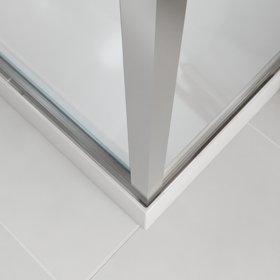 Luca Varess Talan cabine de douche avec portes pivotantes 90 x 90 cm verre transparent profil chrome mat