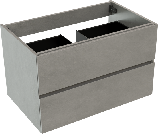 Storke Edge zwevende wastafelonderkast 85 x 52 cm beton donkergrijs 2 lades