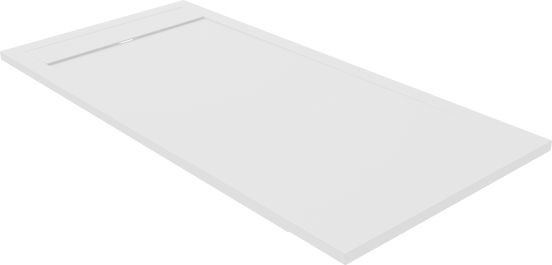 Luca Varess Dandy receveur de douche 160 x 80 cm marbre composite blanc mat  mat structure rock
