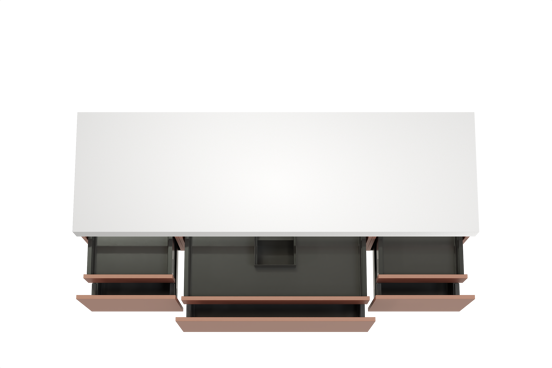 Balmani Sfera zwevend badkamermeubel 180 x 55 cm cotto met Dominus enkel of dubbel tablet in solid surface mat wit
