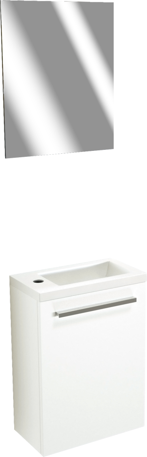 SanyOne Roxy zwevend toiletmeubel 40 x 22 cm wit met Roxy wastafel in glanzend composiet marmer