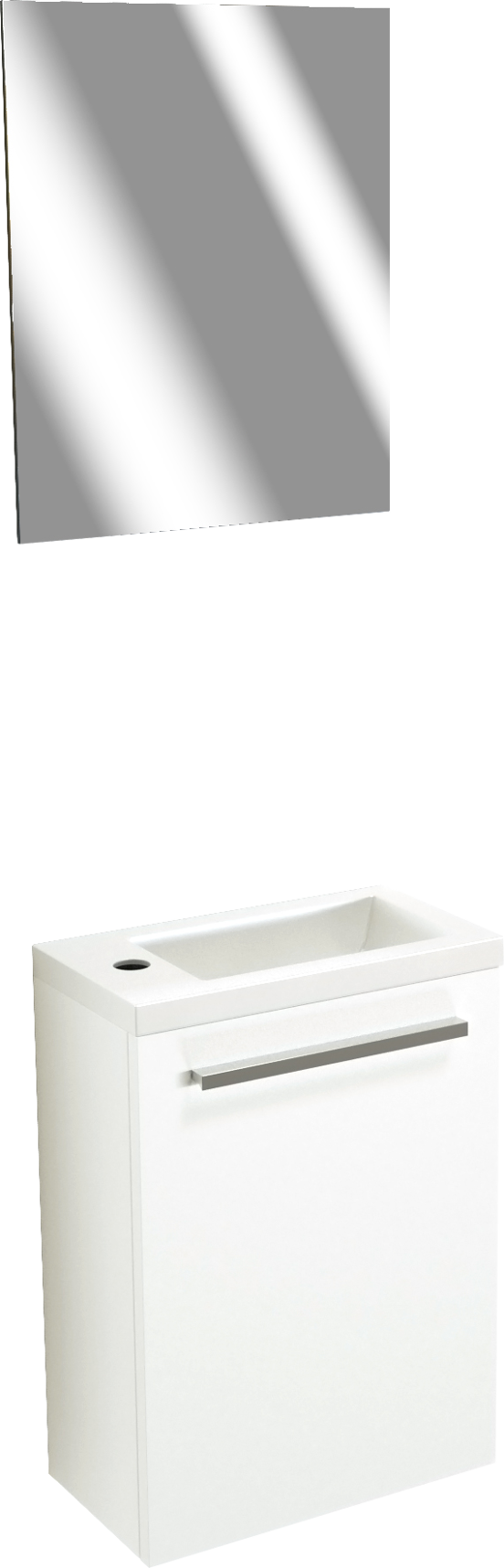 SanyOne Roxy zwevend toiletmeubel 40 x 22 cm wit met Roxy wastafel in glanzend composiet marmer
