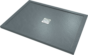 Linie Lido receveur de douche 120 x 90 cm marbre composite gris foncé structure en ardoise
