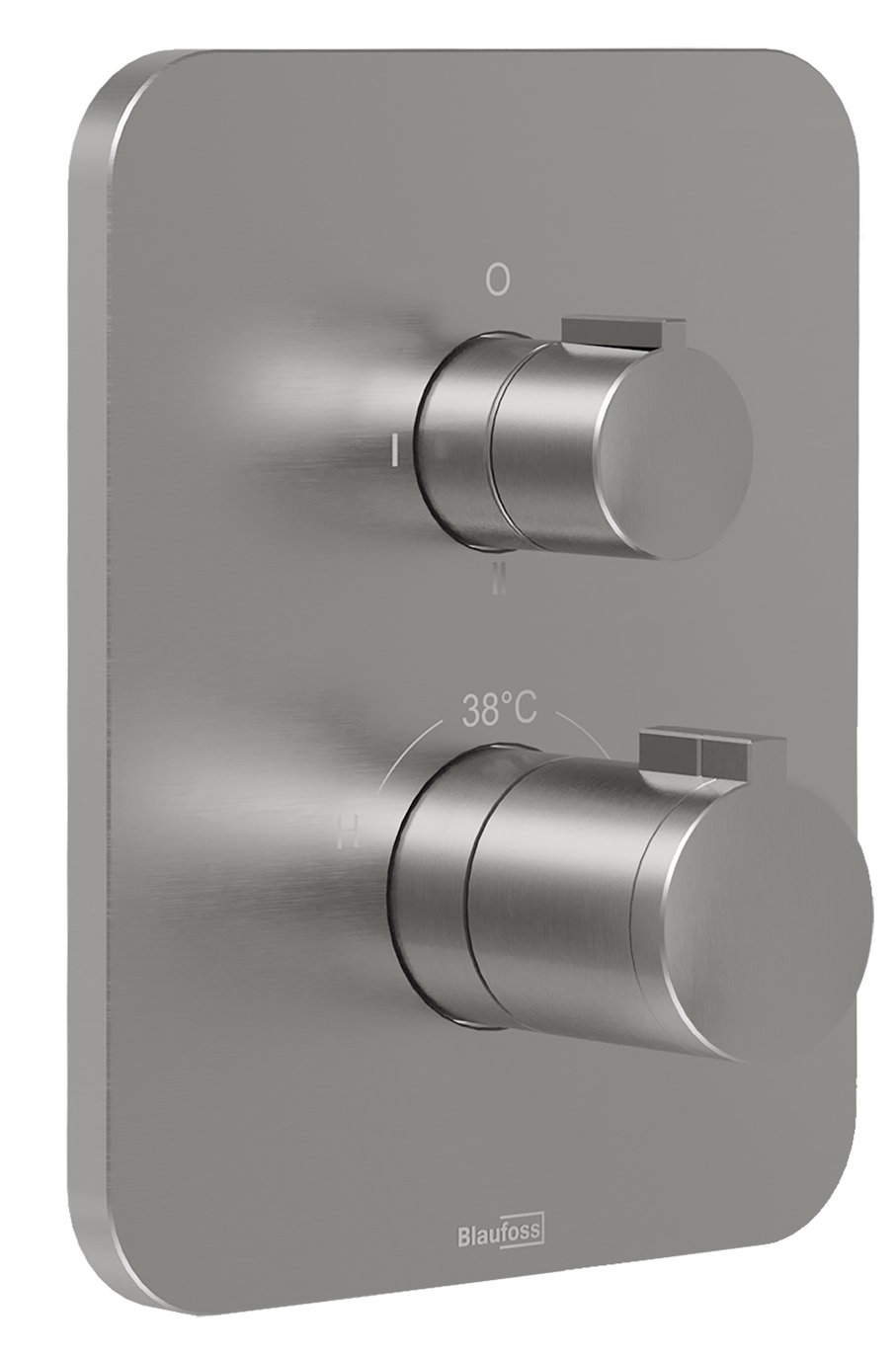 Blaufoss Smartbox Softline thermostatische inbouw douchekraan 2 functies Brushed CoolMetal