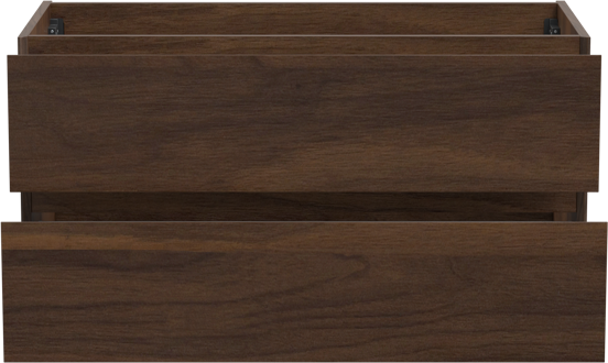 Storke Edge zwevende wastafelonderkast 105 x 52 cm notenhout 2 lades