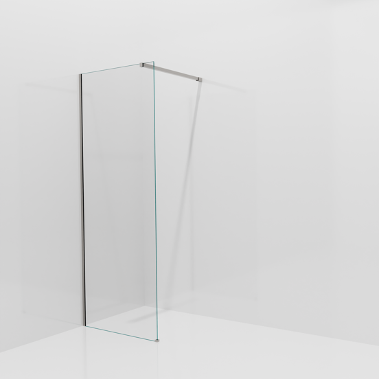 Balmani Modular Walk-In Dusche: 80 x 200 cm, Extra Klarglas, inklusive Coating, Profil Brushed Inox
