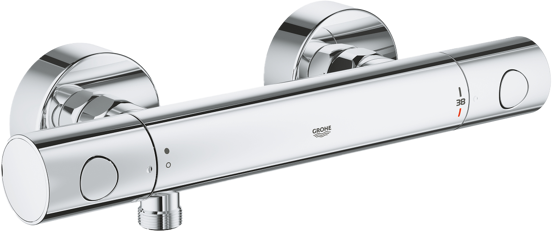 Grohe Grohtherm 800 R-L thermostatische douchekraan glanzend chroom, met omgewisselde wateraansluitingen