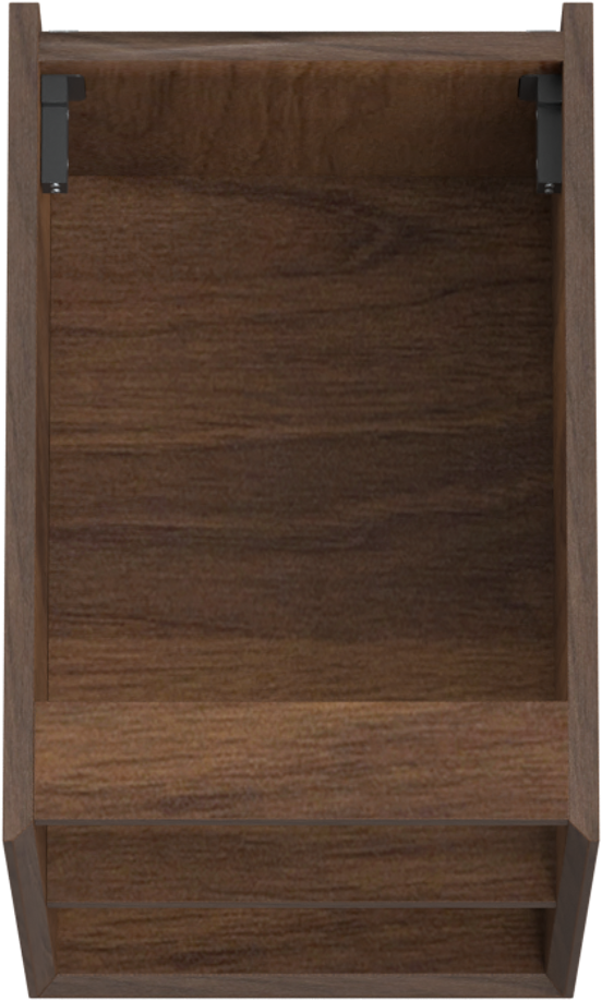 Storke Edge zwevende wastafelonderkast 35 x 52 cm notenhout met 2 open nissen