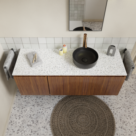 Storke Tavola tablette simple ou double blanc/noir terrazzo mat 150 x 52 cm