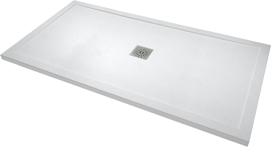 Linie Lido receveur de douche 160 x 90 cm marbre composite blanc mat texture ardoise