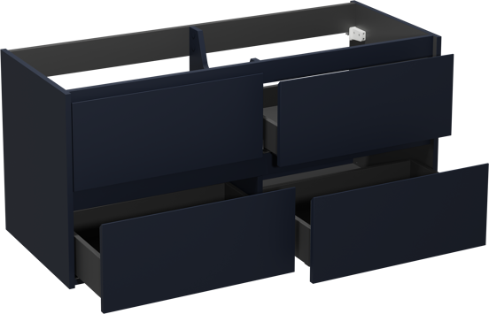 Storke Seda zwevende wastafelonderkast 130 x 52 cm Nachtblauw 4 lades