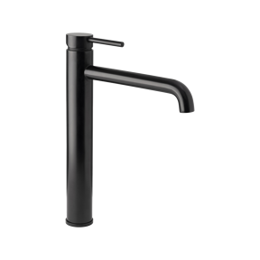 Blaufoss Round robinet de lavabo haut noir mat