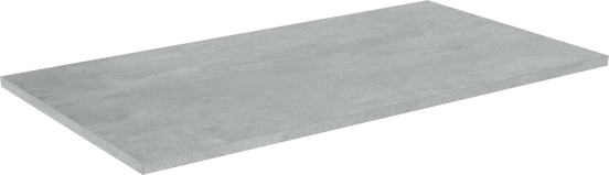 Linie Lado Einzelwaschtischplatte, Melamin in dunkelgrauem Beton, 90 x 46 cm