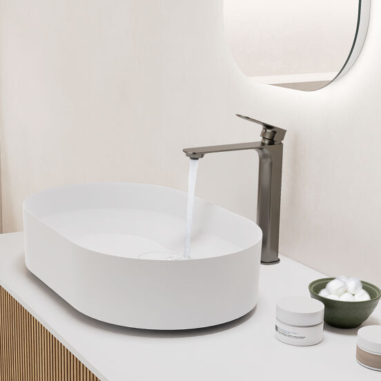 Blaufoss Bodan robinet de lavabo réhaussé brushed gunmetal
