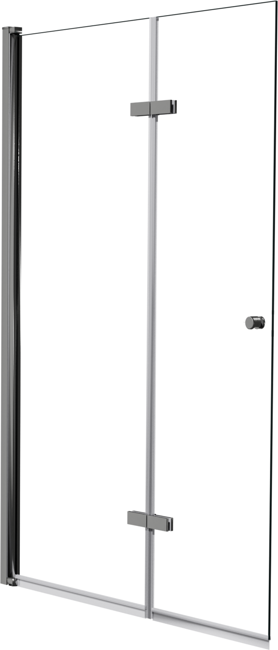Luca Varess Kuresa tweedelige opvouwbare badwand 110 cm helder glas glanzend chroom profiel