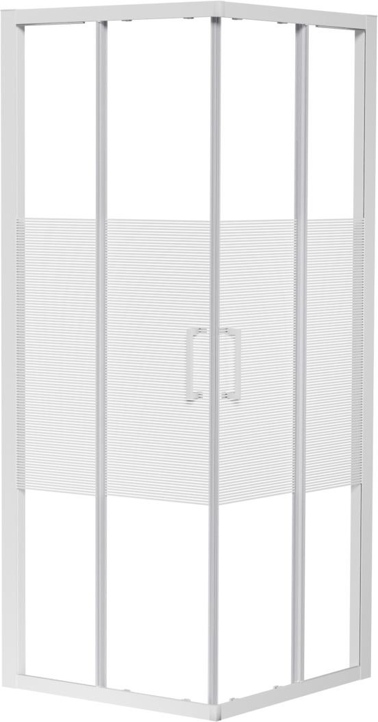 Luca Varess Talan douche schuifdeur 80 x 200 cm gestreept glas glanzend wit profiel
