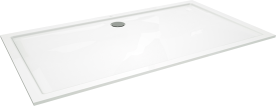 Villeroy & Boch Futurion Flat Duschwanne: 160 x 90 cm, Quaryl, Weiß glänzend