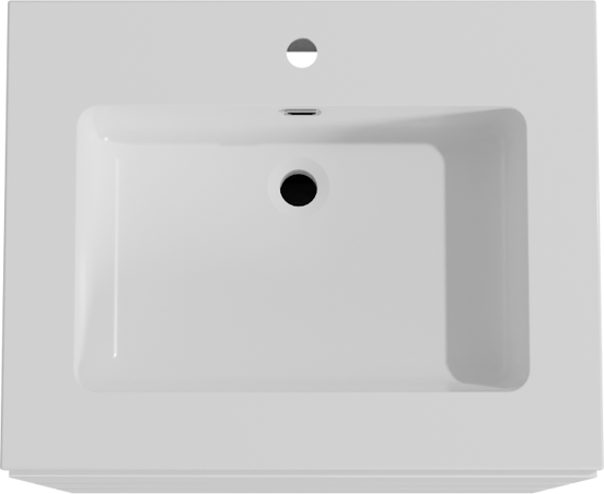 Storke Edge meuble salle de bains à poser 65 x 52 cm blanc mat avec Diva plan simple en marbre composite blanc brillant